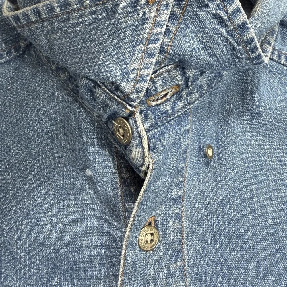 VTG Y2K Levi's Red Tab Denim Button Down Shirt Men's M Western Grunge Casual